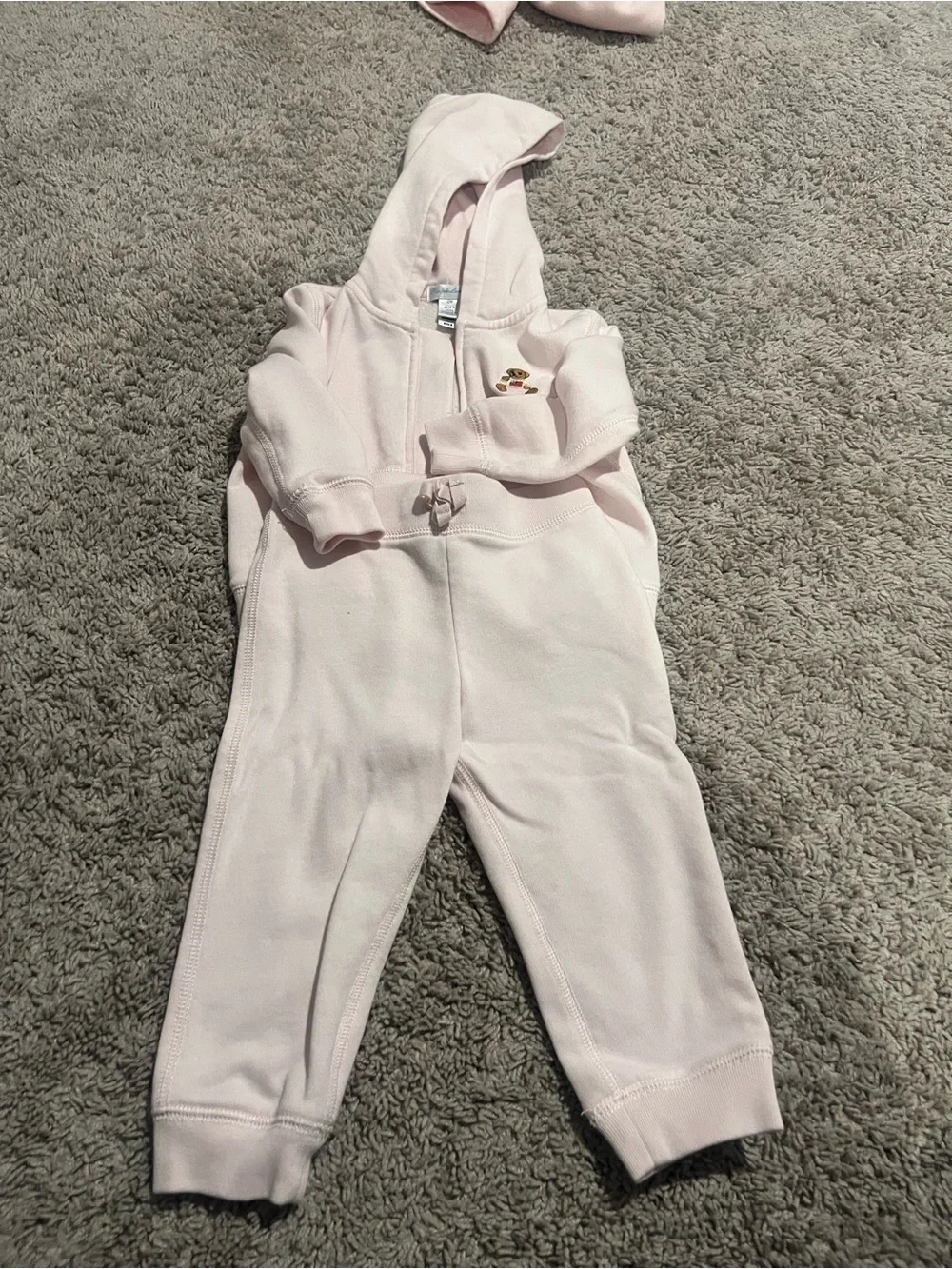 Ralph Lauren Light Pink Hooded One-Piece Bodysuit